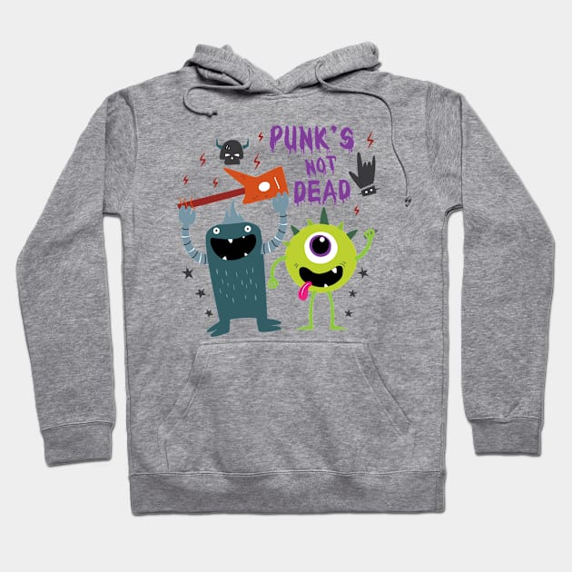 Punk Monsters Hoodie by Chonkypurr